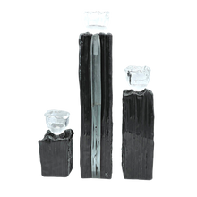 Load image into Gallery viewer, Handmade Black Glass Tea-Light Candleholder - 3 Different Sizes - by Andrzej Rafalski
