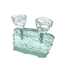 Charger l'image dans la galerie, Handmade Glass Double Tea-Light Candleholder - by Andrzej Rafalski