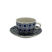 Load image into Gallery viewer, Ceramic Coffee & Tea Cup with Blue Squares