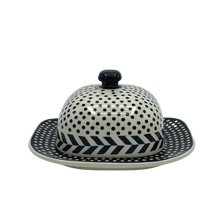 Lade das Bild in den Galerie-Viewer, Ceramic Buttercup with Lid - Blue or Black - Modern Collection by Manufaktura Factory Bolesławiec