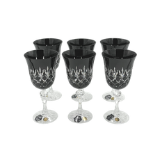Load image into Gallery viewer, 6 Crystal Wine Glasses (Black) - Coloré Collection