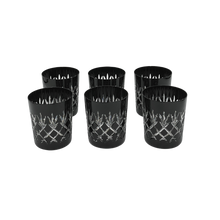 Load image into Gallery viewer, 6 Crystal Whiskey Glasses (Black) - Coloré Collection