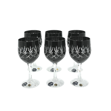 Load image into Gallery viewer, 6 Crystal Wine Glasses (Black) - Coloré Collection