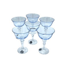 Load image into Gallery viewer, 6 Crystal Ice Cream Goblets (Blue) - "Veranda" Collection Ice Cream Goblets Julia Crystal Factory