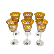 Load image into Gallery viewer, 6 Crystal Wine Glasses (Amber) - Coloré Collection