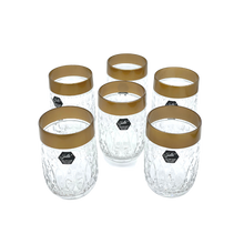 Lade das Bild in den Galerie-Viewer, 6 Crystal Whiskey Glasses (with Golden Rim)