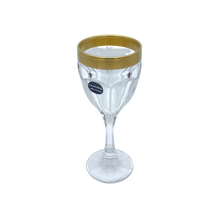 Load image into Gallery viewer, 6 Crystal Wine Glasses (with Golden Rim)