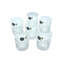 Load image into Gallery viewer, 6 Crystal Whiskey Glasses (Square Pattern) - Caro Collection