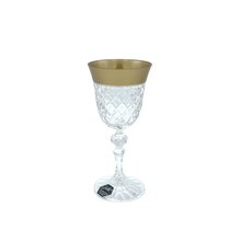 Load image into Gallery viewer, 6 Crystal Wine Glasses (with Golden Rim)