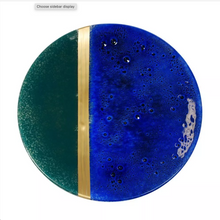 Lade das Bild in den Galerie-Viewer, Art Glass Large Platter - Blue/Black - Blue/Green - Limited Collection - Golden Ratio by Baranska Design