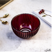 Load image into Gallery viewer, Small Crystal Fruit Bowl - Linea Collection - by Julia Crystal Factory - Blue/Green/Blue