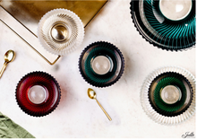 Load image into Gallery viewer, Small Crystal Fruit Bowl - Linea Collection - by Julia Crystal Factory - Blue/Green/Blue