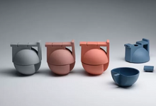 Load image into Gallery viewer, Porcelain BAU Teapot with Cup - by Modus Design - Grey/Pink/Brick-Red/Blue/Graphite Colour