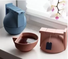 Load image into Gallery viewer, Porcelain BAU Teapot with Cup - by Modus Design - Grey/Pink/Brick-Red/Blue/Graphite Colour