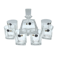 Load image into Gallery viewer, Crystal Low Carafe with 6 Whisky Glasses
