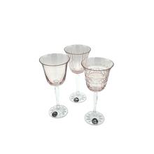 Lade das Bild in den Galerie-Viewer, 3 Crystal Wine Glasses - Veranda Collection - by Julia Crystal Factory