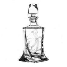 Charger l'image dans la galerie, Crystal Twisted Carafe and 6 Whisky Glasses Set - Golfing Motif - by Julia Crystal Factory