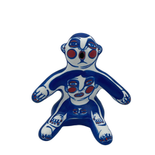 Lade das Bild in den Galerie-Viewer, Porcelain "Look at Me" Sculpture - Janina Myronova - Handmade - Blue, Red, Yellow