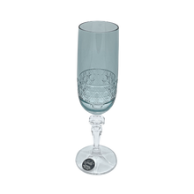 Lade das Bild in den Galerie-Viewer, 6 Crystal Champagne Flutes (Light Blue) - Coloré Collection
