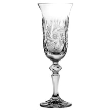 Load image into Gallery viewer, 6 Crystal Champagne Flutes - &quot;Moulin&quot; Collection Champagne glasses Julia Crystal Factory 
